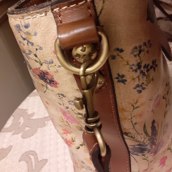 Patricia Nash Floral Leather Satchel/Should Bag - Picture 5 of 16